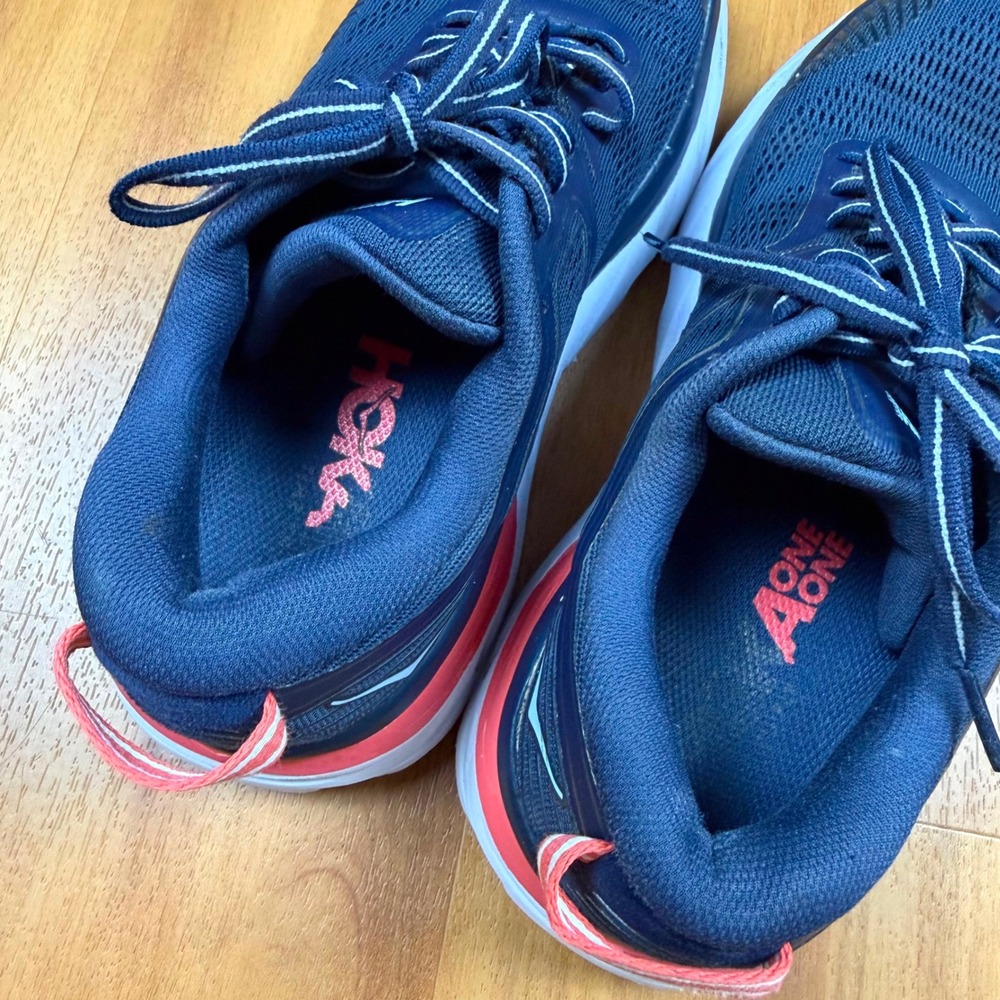 Hoka One One Bondi 7 Womens 6.5 Navy Blue Running Shoes 1110519 BIBBL - Picture 3 of 9